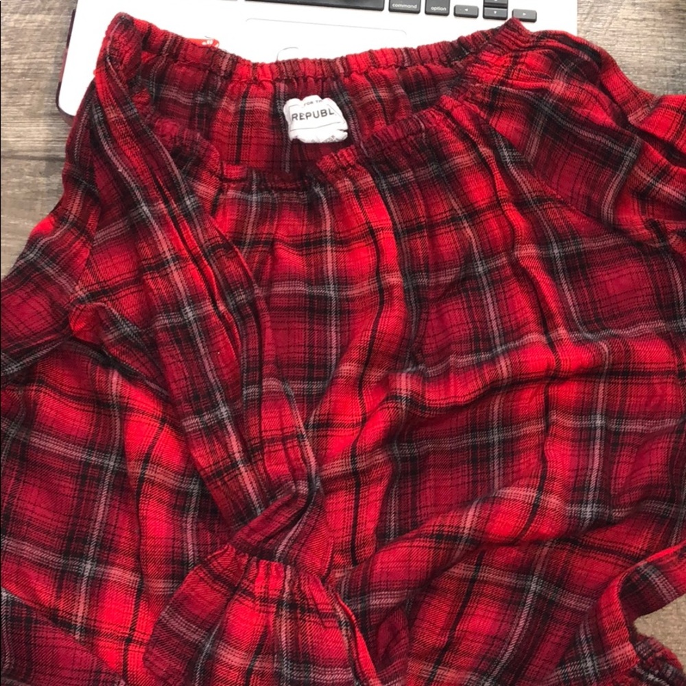Off the shoulder flannel